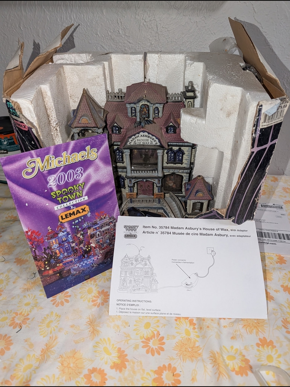 Lemax Madam Asbury’s House of Wax Spooky Town Building - Brown & Purple Roof